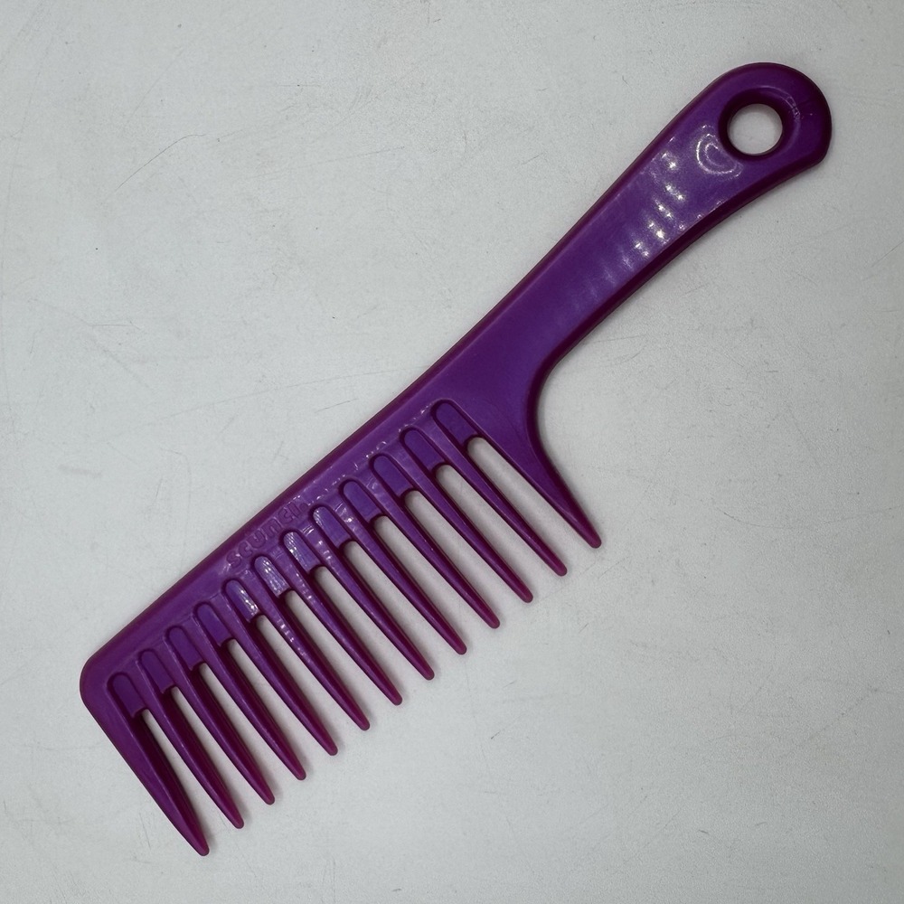 Vintage Scunci Wide Tooth Hair Comb Pick Shiny Purple Detangle 90s‎ Retro
